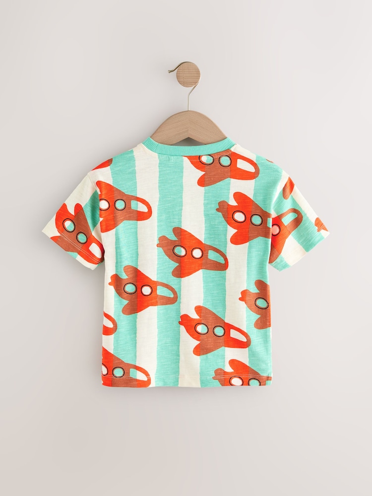 Green Short Sleeve Stripe T-Shirt (3mths-7yrs) - Image 2 of 4