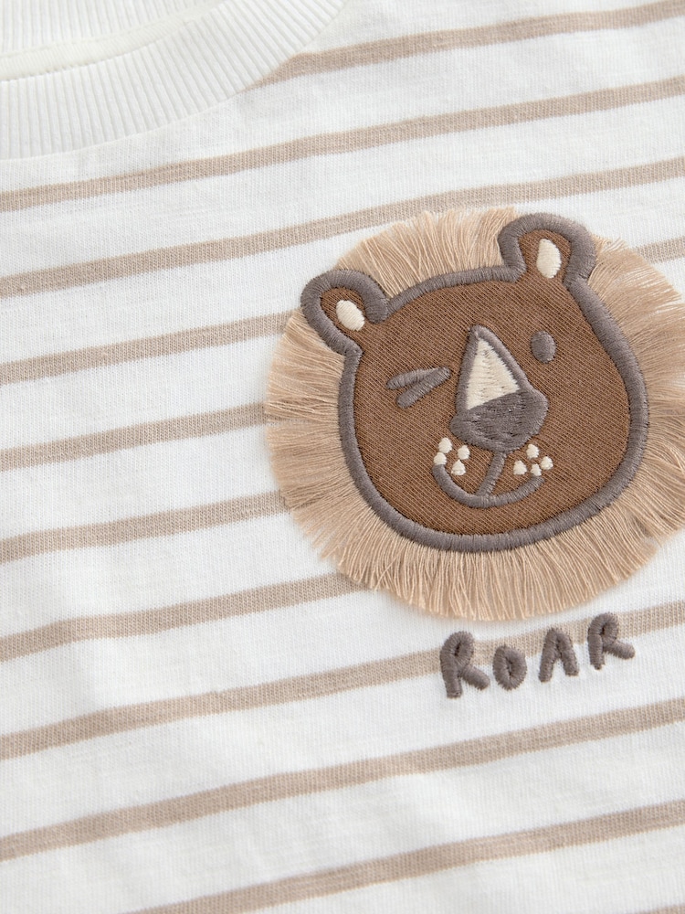 White Lion Short Sleeve Stripe T-Shirt (3mths-7yrs) - Image 3 of 4