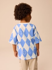 Blue Harlequin Check Short Sleeve All-Over Print T-Shirt (3mths-7yrs) - Image 3 of 8