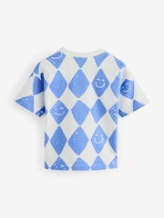Blue Harlequin Check Short Sleeve All-Over Print T-Shirt (3mths-7yrs) - Image 6 of 8