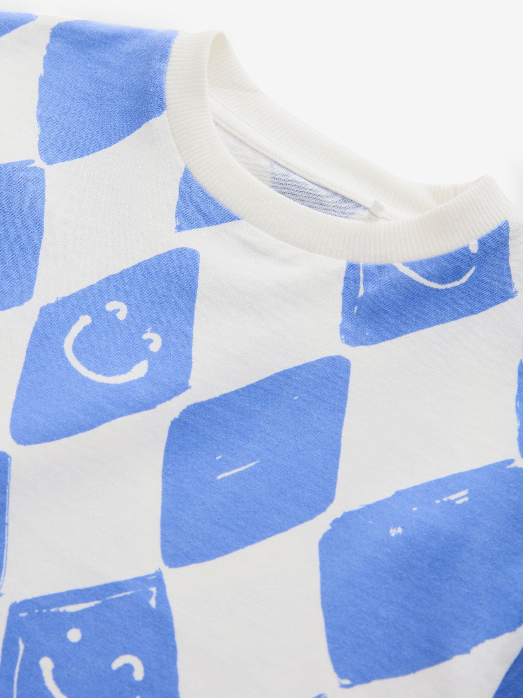 Buy Blue Harlequin Check Short Sleeve All-Over Print T-Shirt