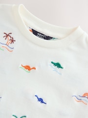 White All Over Embroidery Short Sleeve Appliqué T-Shirt (3mths-7yrs) - Image 3 of 5