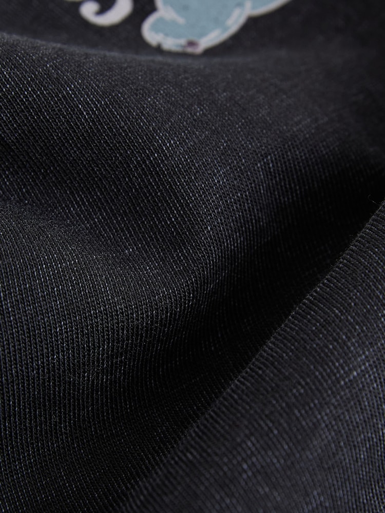 Acid Wash Black 100% Cotton Short Sleeve Back Print T-Shirt (3mths-7yrs) - Image 6 of 7