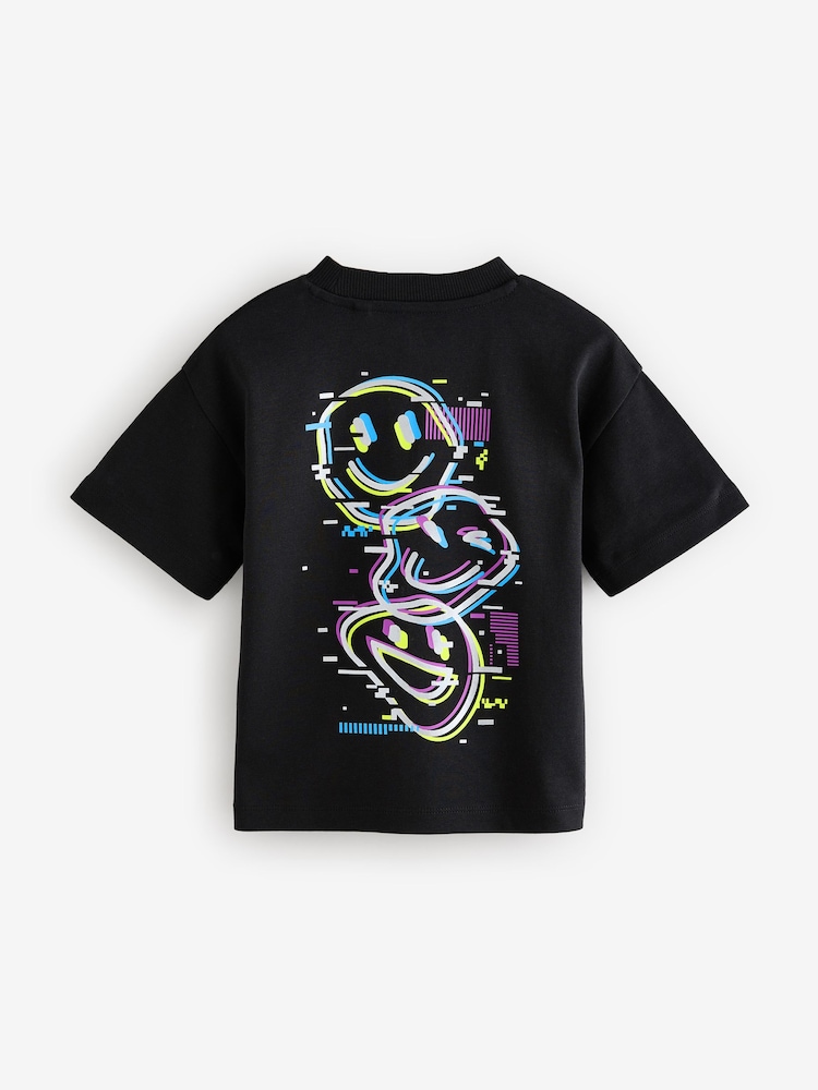 Black 100% Cotton Short Sleeve Back Print T-Shirt (3mths-7yrs) - Image 1 of 7