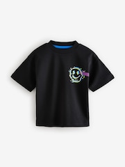 Black 100% Cotton Short Sleeve Back Print T-Shirt (3mths-7yrs) - Image 2 of 7