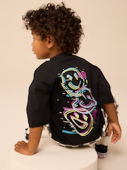 Black 100% Cotton Short Sleeve Back Print T-Shirt (3mths-7yrs) - Image 4 of 7