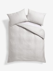 Grey Silver Leopard Jacquard Duvet Cover and Pillowcase Set - Image 3 of 4