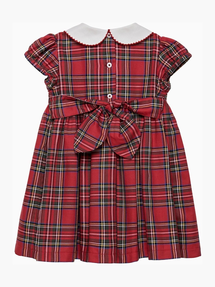Trotters London Little Red Charlotte Tartan Smocked 100% Cotton Dress - Image 2 of 3 Trotters London Little Red Charlotte Tartan Smocked 100% Cotton Dress - Image 2 of 3