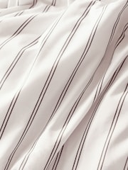 White Monochrome 100% Cotton Stripe Duvet Cover and Pillowcase Set - Image 3 of 4