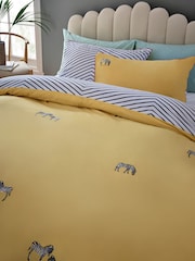 Conjunto de capa de edredom e fronha bordado Zebra 100% de algodão - Imagem 3 de 7