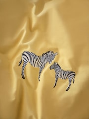 Conjunto de capa de edredom e fronha bordado Zebra 100% de algodão - Imagem 5 de 7