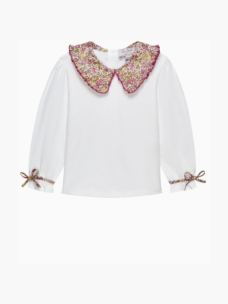 Trotters London Pink Liberty Print Penny Floral Pie Crust Jersey Top - Image 1 of 3