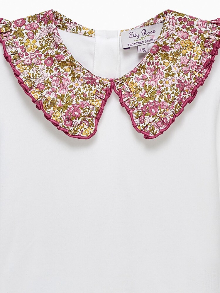 Trotters London Pink Liberty Print Penny Floral Pie Crust Jersey Top - Image 3 of 3