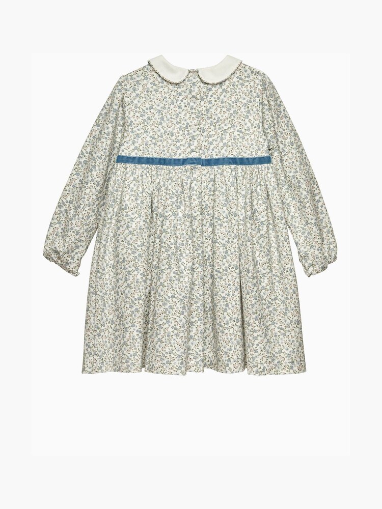 Trotters London Blue Aubrey Floral Cotton Dress - Image 2 of 3 Trotters London Blue Aubrey Floral Cotton Dress - Image 2 of 3