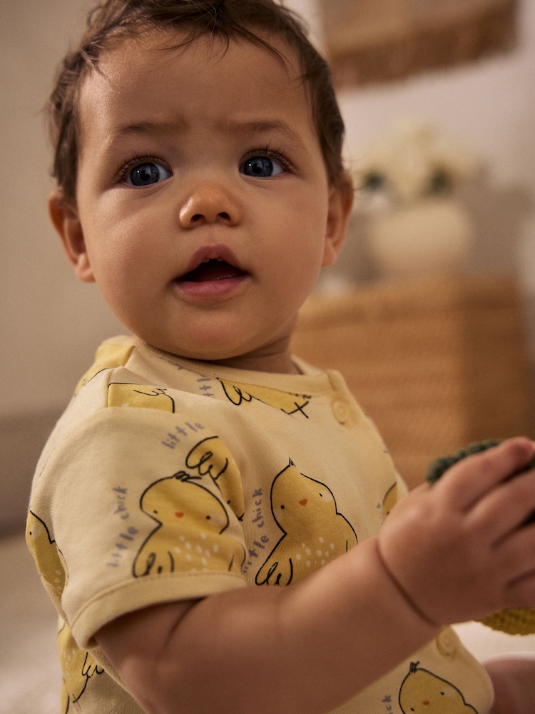 Animal Printed Popper Through 3 Pack Baby Rompers (0mths-3yrs) - Image 4 of 13