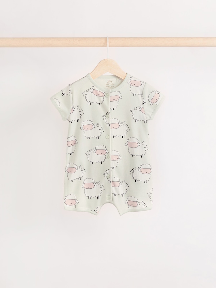 Animal Printed Popper Through 3 Pack Baby Rompers (0mths-3yrs) - Image 9 of 13
