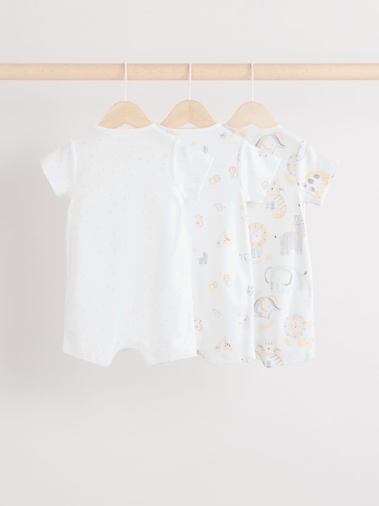 Weiß, Safari - Baby-Strampelanzüge, 3er-Pack (0 Monate–2 Jahre) - Bild 2 von 10 Weiß, Safari - Baby-Strampelanzüge, 3er-Pack (0 Monate–2 Jahre) - Bild 2 von 10