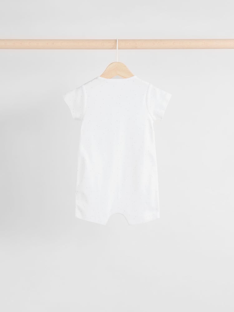 White Safari Baby Rompers 3 Pack (0mths-2yrs) - Image 4 of 10