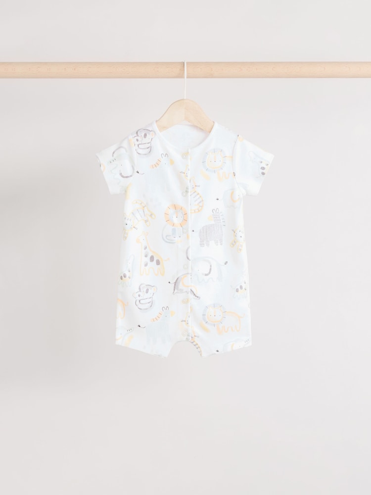 White Safari Baby Rompers 3 Pack (0mths-2yrs) - Image 6 of 10
