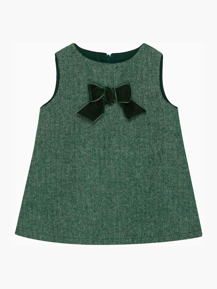 Trotters London Little Herringbone Georgina Bow Dress - Image 1 of 1