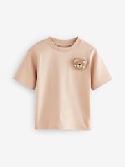 Neutral/Tan Short Sleeve 3D Padded Character T-Shirt (3mths-7yrs) - Image 1 of 4