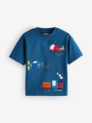 Blue/Navy Short Sleeve Transport T-Shirt (3mths-7yrs) - Image 1 of 4