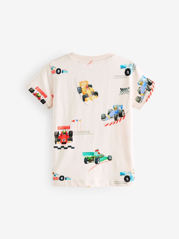 White Racecar Short Sleeve All-Over Print T-Shirt (3mths-7yrs) - Image 2 of 4