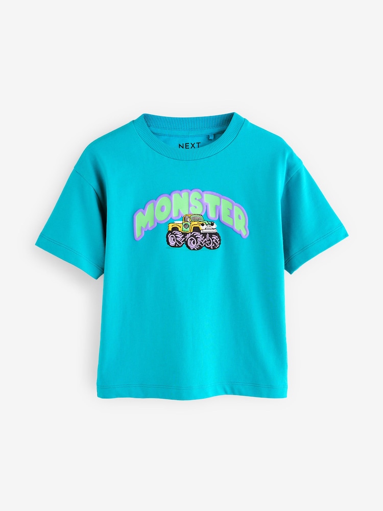 Blue Short Sleeve Transport T-Shirt (3mths-7yrs) - Image 1 of 4