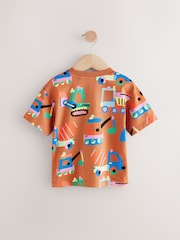 Rust Brown Diggers Short Sleeve All-Over Print T-Shirt (3mths-7yrs) - Image 2 of 4