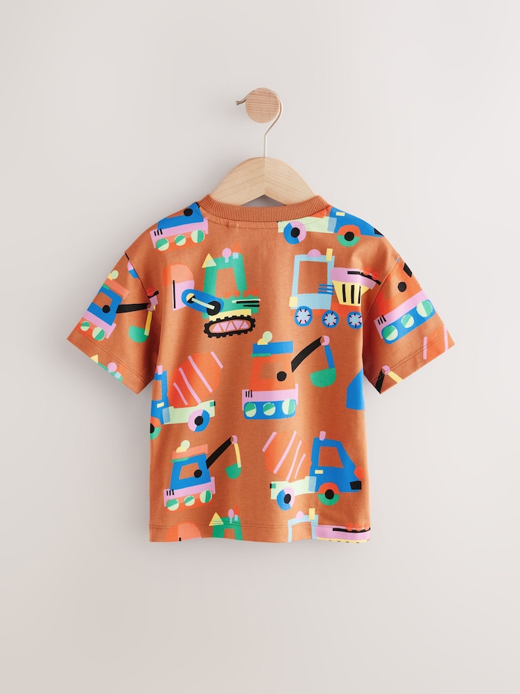 Rust Brown Diggers Short Sleeve All-Over Print T-Shirt (3mths-7yrs) - Image 2 of 4