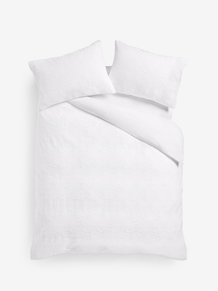 Embossed Geometric Texture Duvet Cover and Pillowcase Set - Image 3 of 5