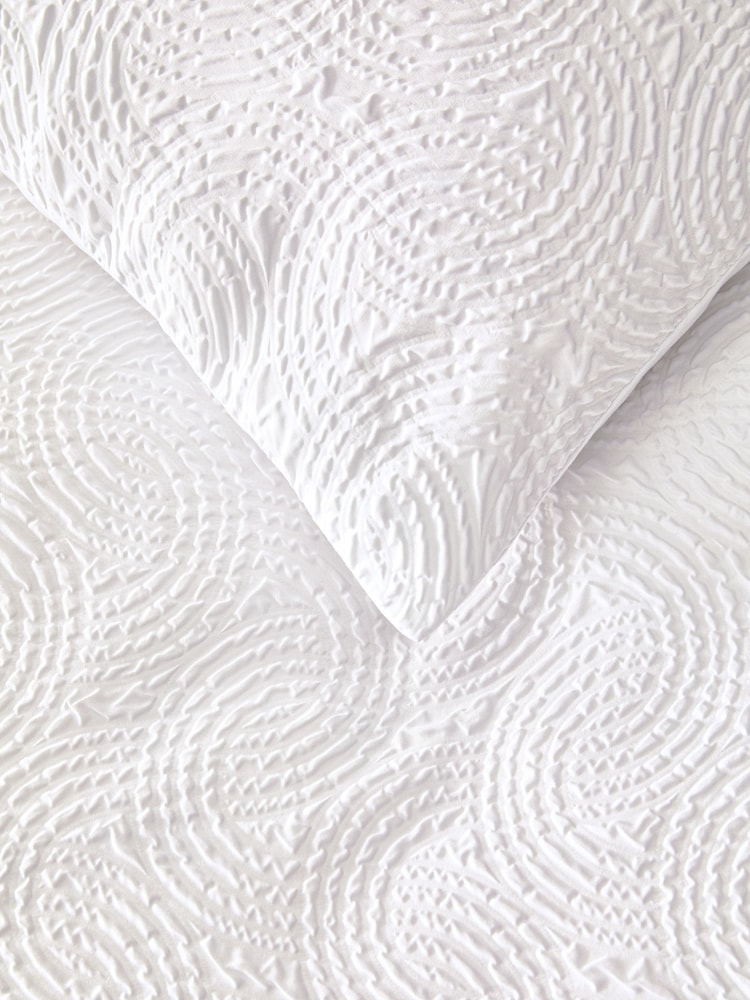 Embossed Geometric Texture Duvet Cover and Pillowcase Set - Image 4 of 5