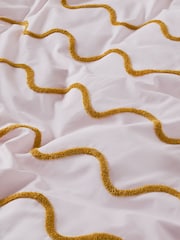 Peach Pink Tufted Wave 100% Cotton Duvet Cover and Pillowcase Set - Image 3 of 4