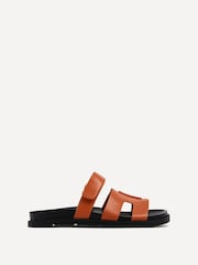 Linzi Orange Emmy Gladiator Velcro Strap Flat Sliders - Image 2 of 5