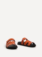 Linzi Orange Emmy Gladiator Velcro Strap Flat Sliders - Image 3 of 5