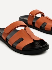 Linzi Orange Emmy Gladiator Velcro Strap Flat Sliders - Image 4 of 5