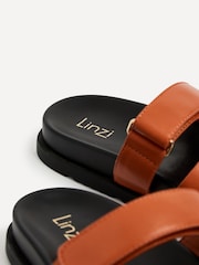 Linzi Orange Emmy Gladiator Velcro Strap Flat Sliders - Image 5 of 5
