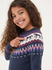 FatFace Multi Fairisle Pattern Horse Knitted Dress - Image 4 of 5