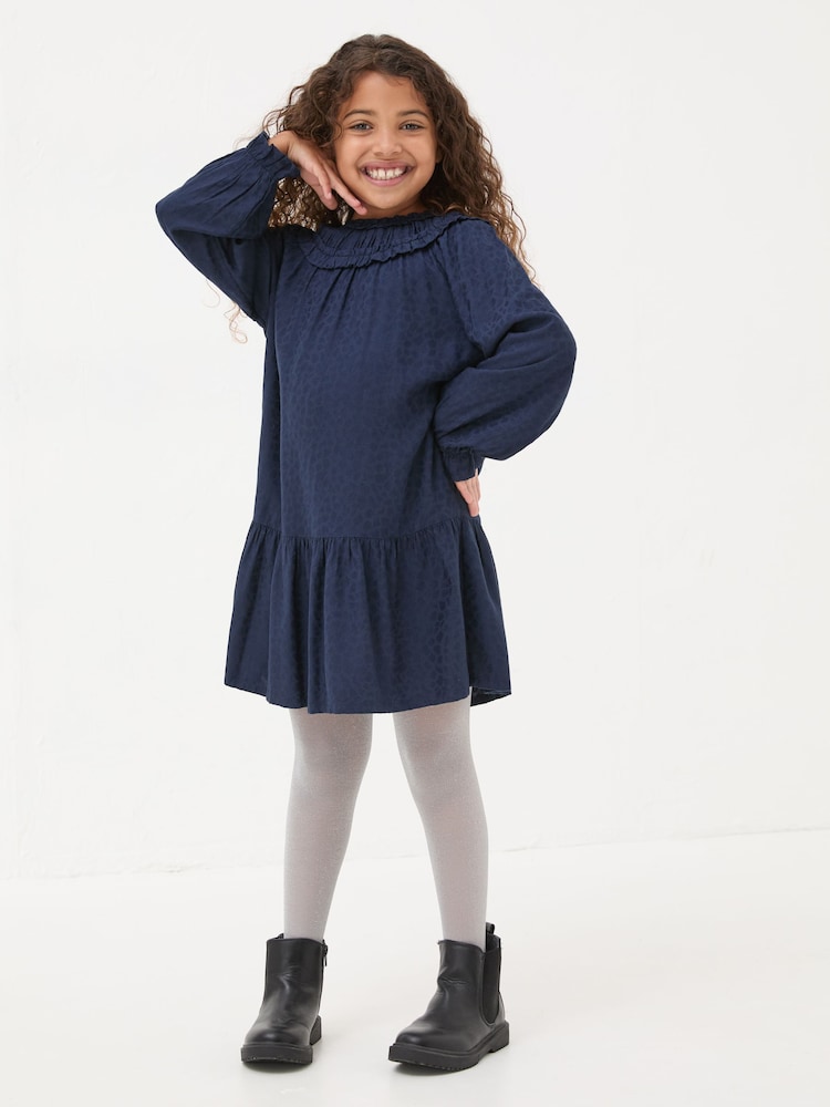 FatFace Navy Mika Jacquard Dress - Image 1 of 4