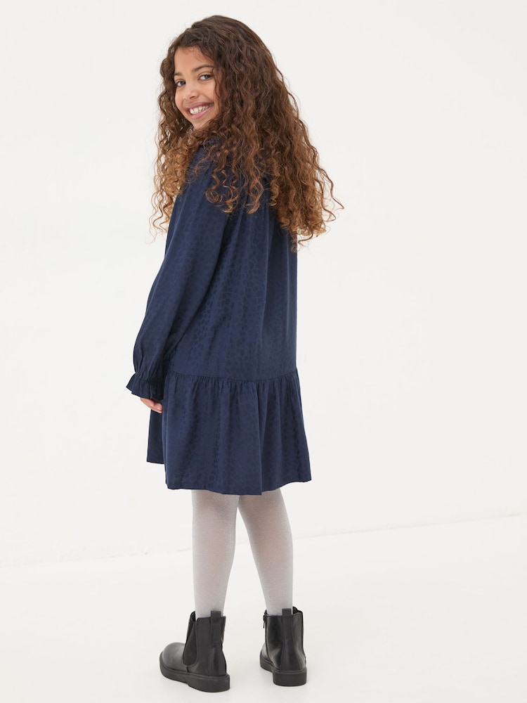 FatFace Navy Mika Jacquard Dress - Image 2 of 4