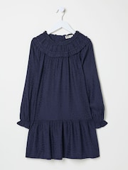 FatFace Navy Mika Jacquard Dress - Image 4 of 4