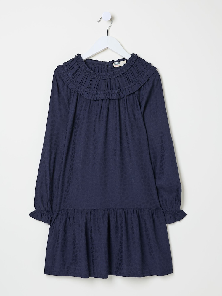 FatFace Navy Mika Jacquard Dress - Image 4 of 4