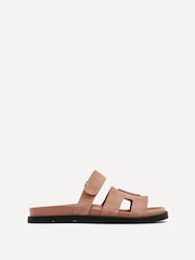 Linzi Pink Emmy Gladiator Velcro Strap Flat Sliders - Image 2 of 5