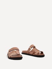 Linzi Pink Emmy Gladiator Velcro Strap Flat Sliders - Image 3 of 5