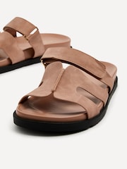 Linzi Pink Emmy Gladiator Velcro Strap Flat Sliders - Image 4 of 5