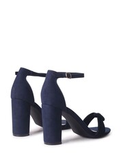 Linzi Blue Harri Block Heeled Sandals With Front Knot Detail - Image 3 of 4