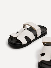 Linzi White Emmy Gladiator Velcro Strap Flat Sliders - Image 4 of 5