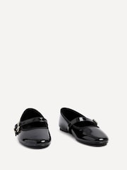 Linzi Black Patent Odette Flat PU Mary Jane Shoes - Image 3 of 5