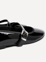Linzi Black Patent Odette Flat PU Mary Jane Shoes - Image 4 of 5