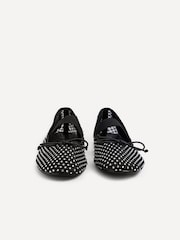 Linzi Black Cecilia Flat Diamante Embellished Mary Jane Shoes - Image 4 of 5